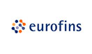 Logo Eurofins: Texte bleu foncé 'eurofins' précédé d'un cercle de points colorés bleus, oranges et violets.