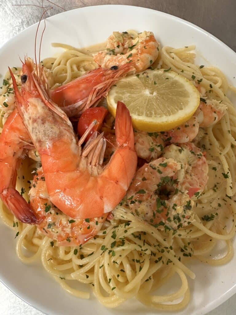 pâtes aux crevettes