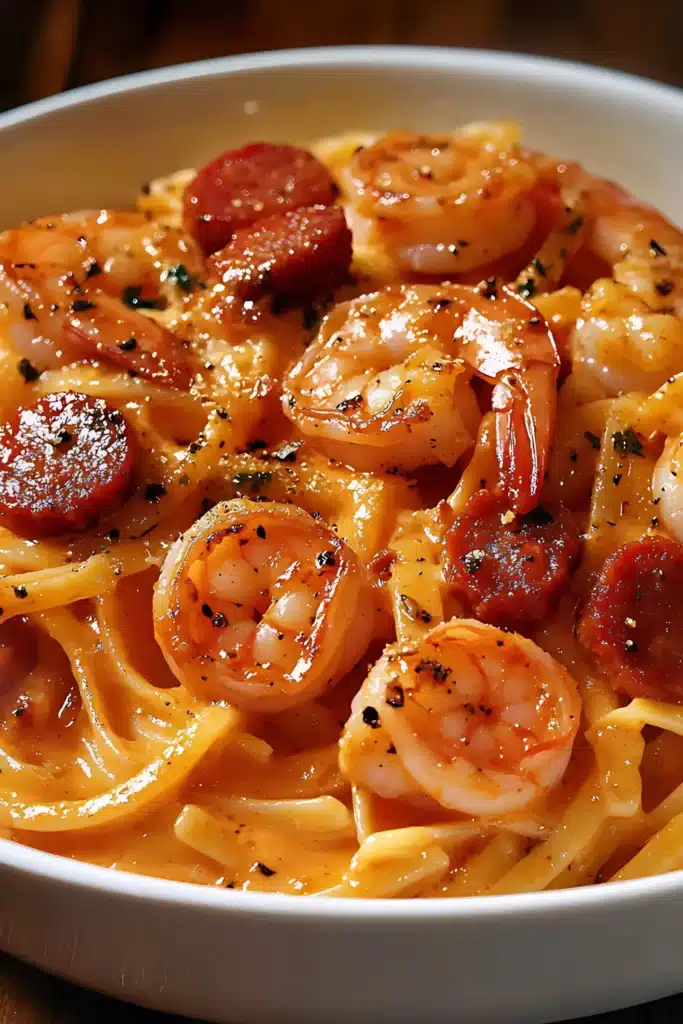 Spaghetti crevette chorizo