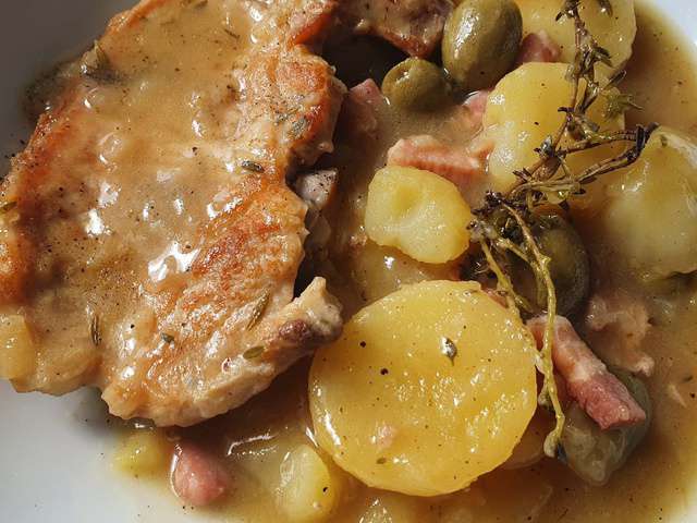 cotes-de-porc-pommes-de-terre boulangère