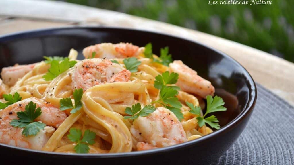 pates aux crevettes